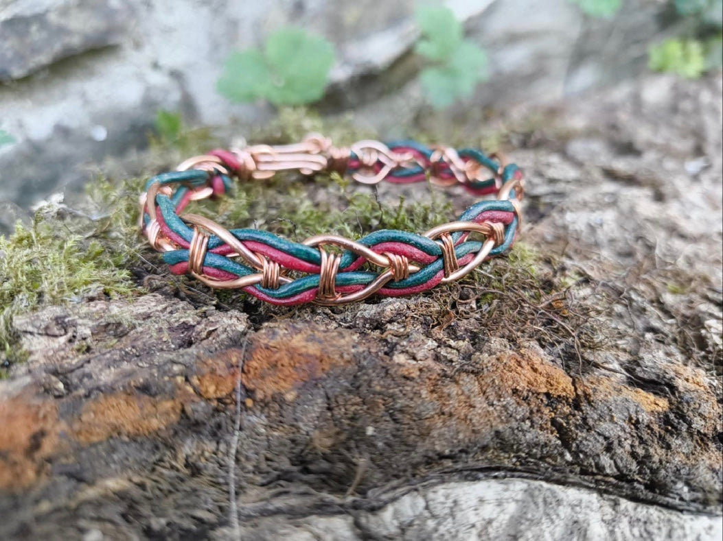 Weaving Leather Cord Rope and Copper to Make Beautiful Handmade Jewellery with Images
