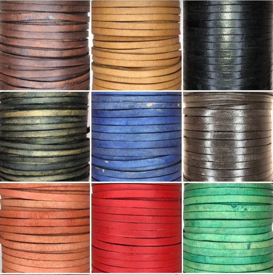 Flat Leather Cord 5mm Real Genuine Craft Jewellery String Rope Lace Thong