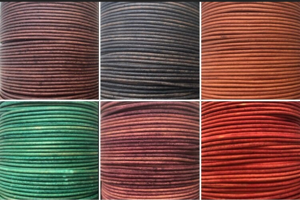 Leather Cord 1.5mm Round Antique Real Genuine Craft Jewellery Necklace Rope String Lace Thong